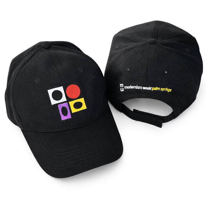Modernism Week Mod Shapes Baseball Cap - Black
