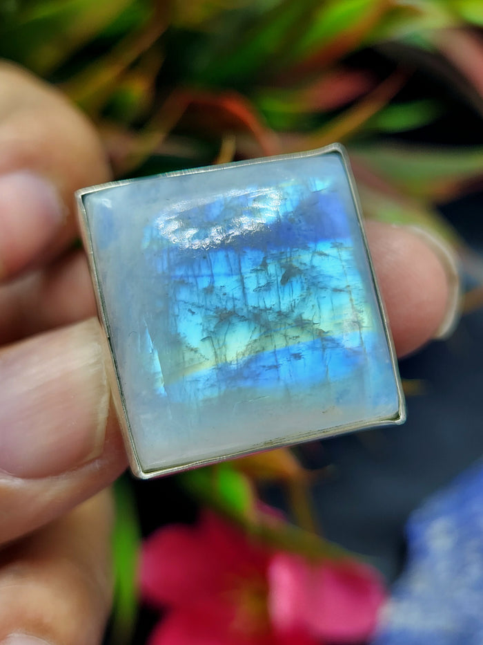Moonstone Finger Ring in 925 silver - Embracing Lunar Elegance and Mystical Radiance - Shwasam
