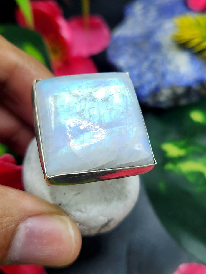 Moonstone Finger Ring in 925 silver - Embracing Lunar Elegance and Mystical Radiance - Shwasam