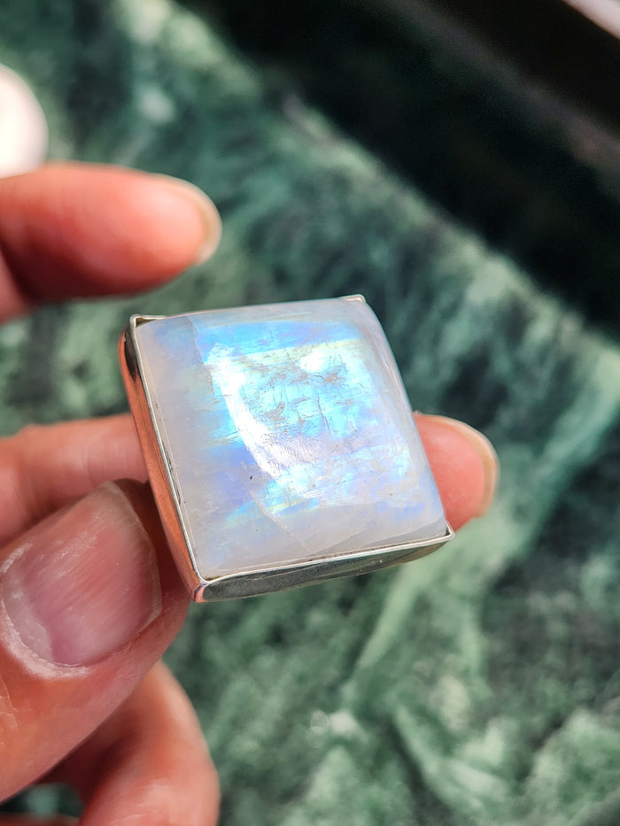Moonstone Finger Ring in 925 silver - Embracing Lunar Elegance and Mystical Radiance - Shwasam
