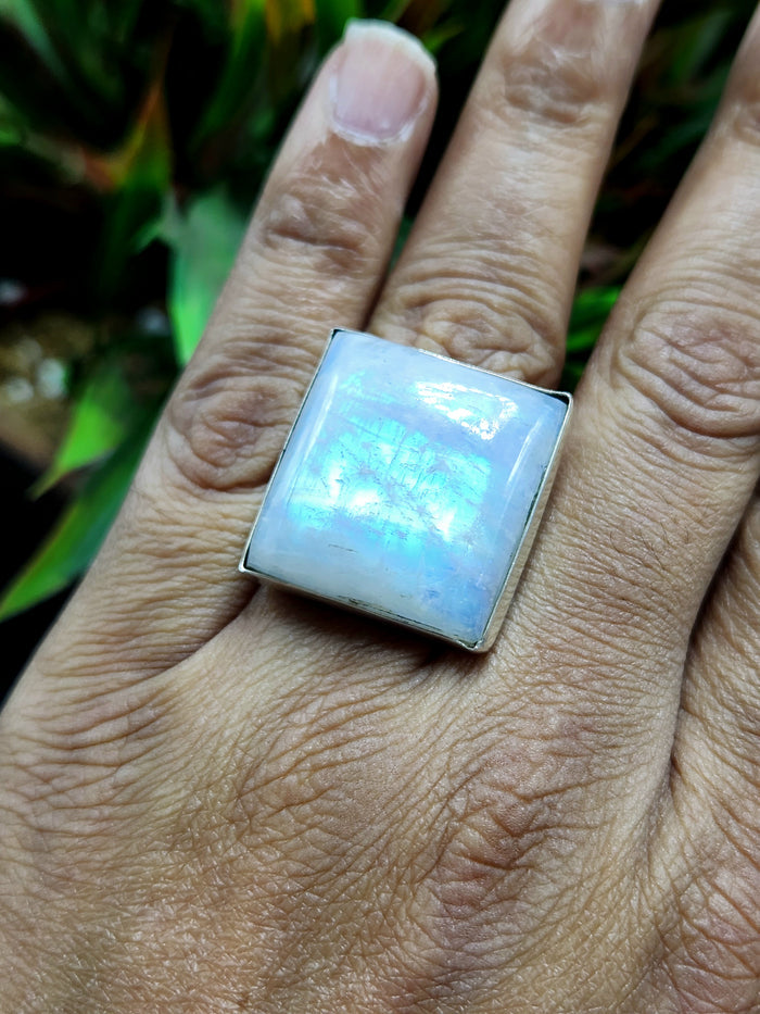 Moonstone Finger Ring in 925 silver - Embracing Lunar Elegance and Mystical Radiance - Shwasam