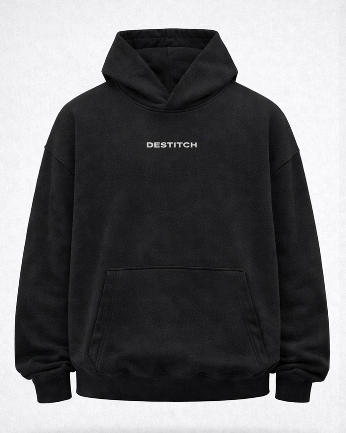 MUNTAZIR Black Oversized Hoodie