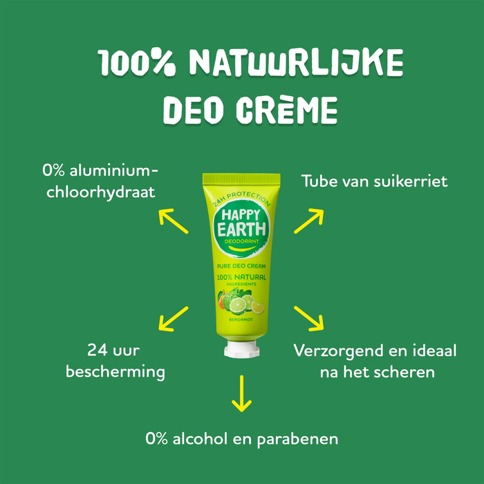 Natural Deodorant Cream Bergamot Happy Earth