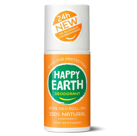 Natuurlijke Deodorant Roller Rose Petitgrain Happy Earth
