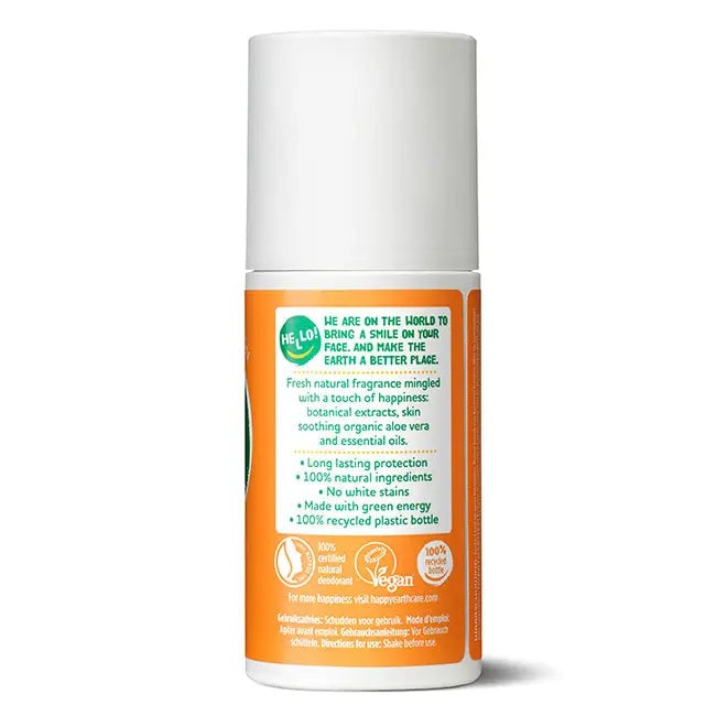 Natuurlijke Deodorant Roller Rose Petitgrain Happy Earth