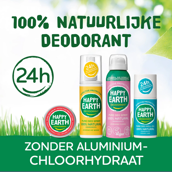 Natural Deodorant Roller Bergamot Cedarwood Happy Earth