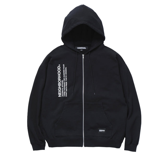 Neighborhood SOLID SWEAT ZIP HOODIE LS, Black