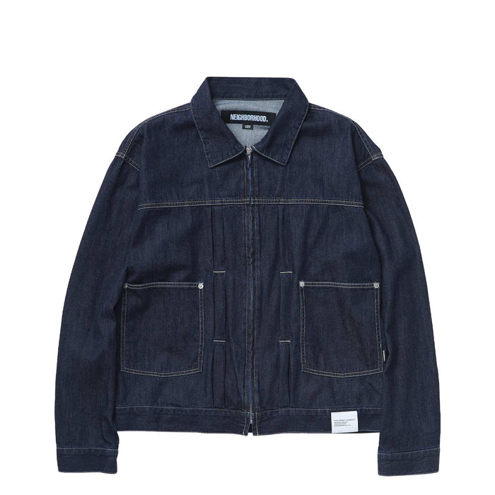 Neighborhood WASHED LW DENIM ZIP JACKET, Indigo