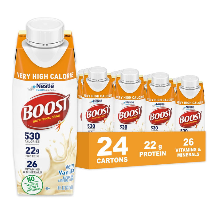 Nestle Boost Very High Calorie (VHC), Very Vanilla, 8 oz Carton, Case/24 - 00043900894348-Case - LL Medico