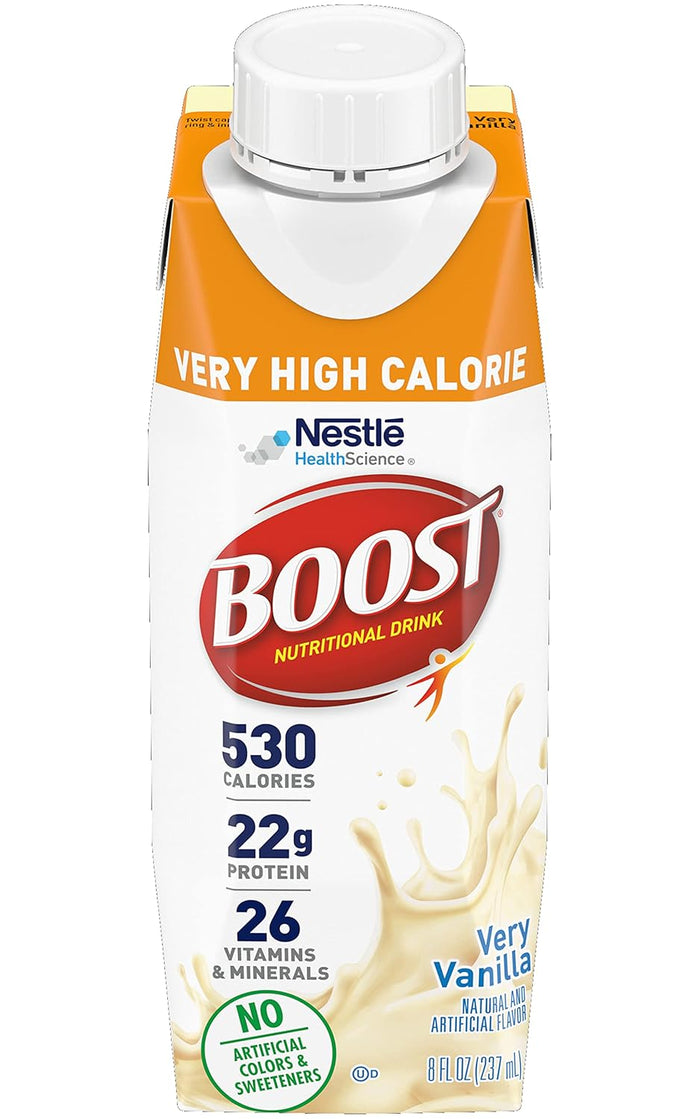 Nestle Boost Very High Calorie (VHC), Very Vanilla, 8 oz Carton, Case/24 - 00043900894348-Case - LL Medico