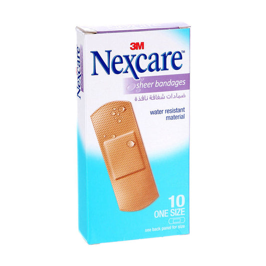 Nexcare M3 Sheer Bandages - 10 Pieces, Medical Tape & Bandages