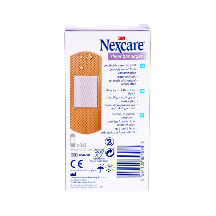 Nexcare M3 Sheer Bandages - 10 Pieces, Medical Tape & Bandages