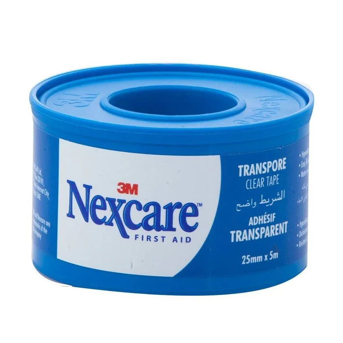 Nexcare Transpore Clear Tape 25mm x 5m - 12 Spools, Medical Tape & Bandages