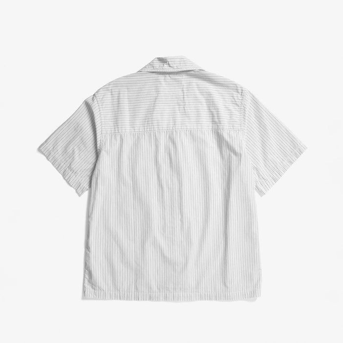 Norse Projects MADS POPLIN STRIPE S/S, Ecru