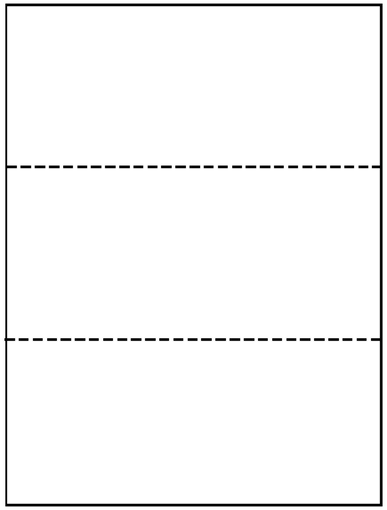 65lb Microperforated  White 8 1/2" x 3 2/3" Notecards.