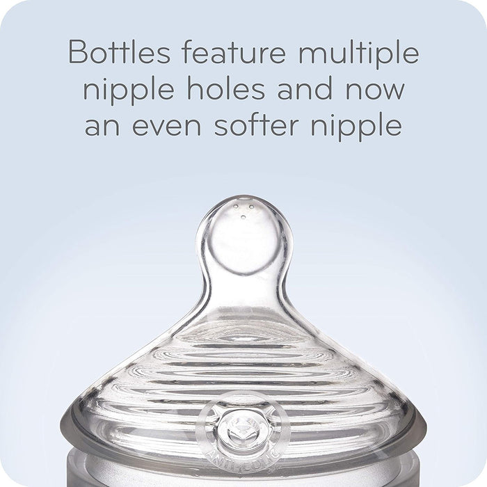NUK Nature Sense Glass Feeding Bottle Small Teat 0-6 Months - 120ml, Standard Bottles