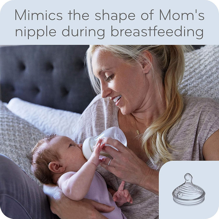 NUK Nature Sense Glass Feeding Bottle Small Teat 0-6 Months - 120ml, Standard Bottles