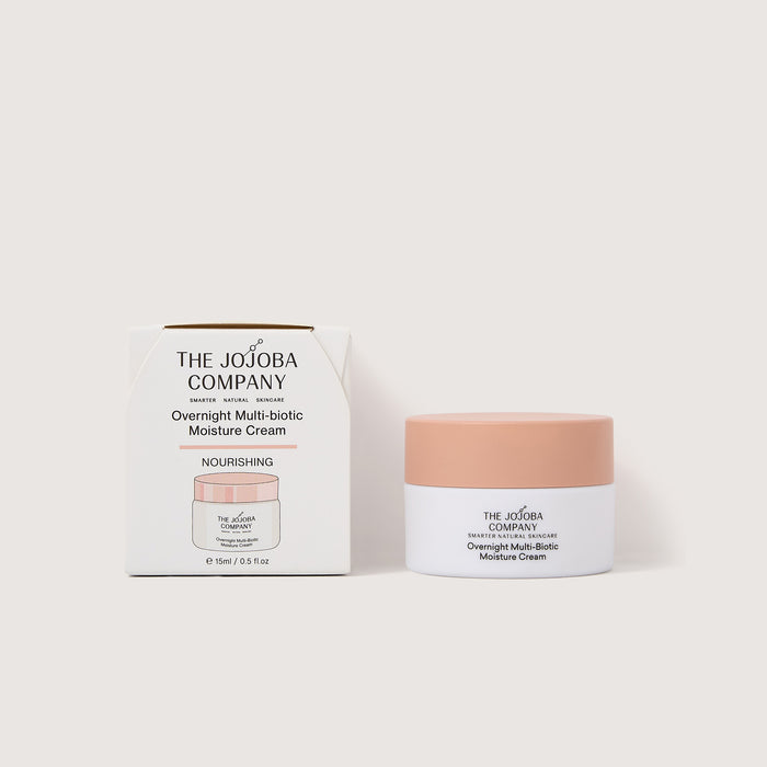 The Jojoba Company Overnight Multi-biotic Moisture Cream packaging on a white background