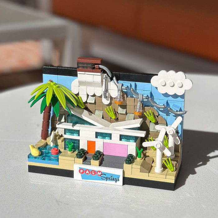 Palm Springs Midcentury Butterfly House Interlocking Brick Set - Destination PSP