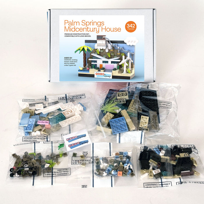 Palm Springs Midcentury Butterfly House Interlocking Brick Set - Destination PSP