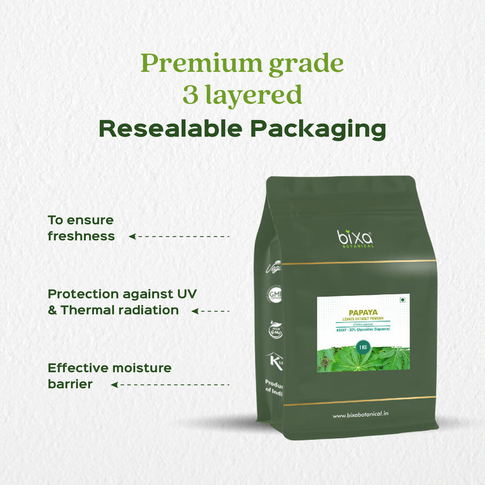 Papaya Leaf (Carica Papaya) Dry Extract  - 30% Glycosides (Saponnin) by Gravimetry