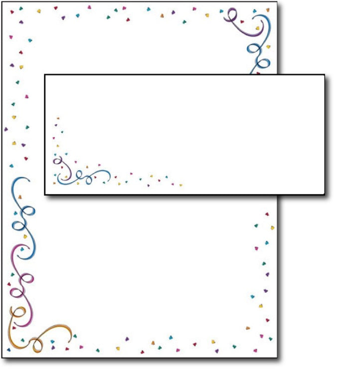 party elements letterhead stationery paper sheets envelopes set combo