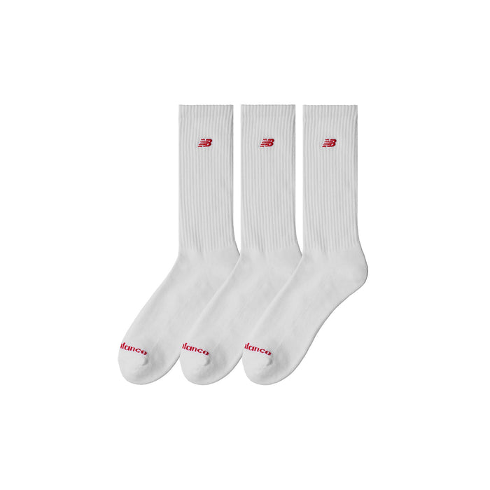 New Balance PATCH LOGO CREW SOCK 3 PACK, White