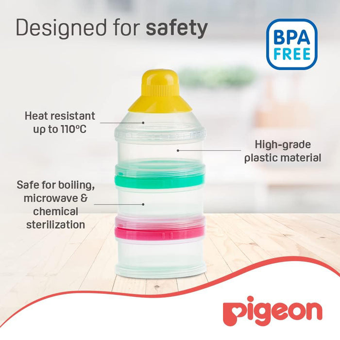Pigeon Coloured Portable Milk Powder Container, Feeding Essentials
