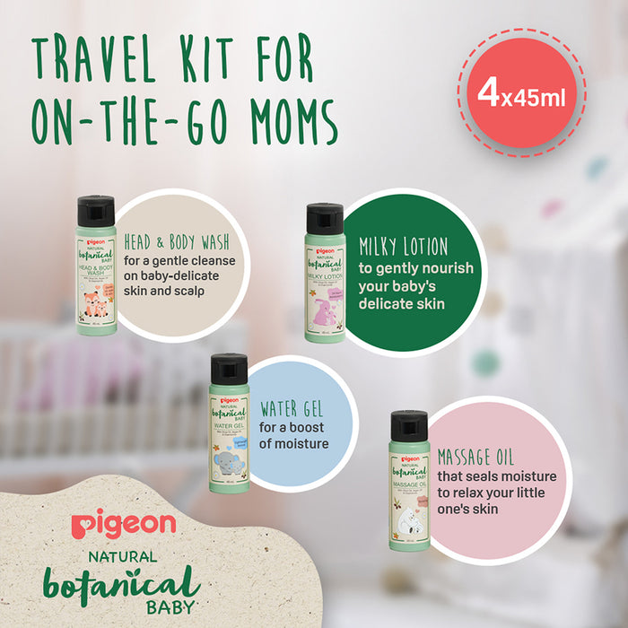 Pigeon Natural Botanical Baby Travel Set - 4 Pieces, Baby Health