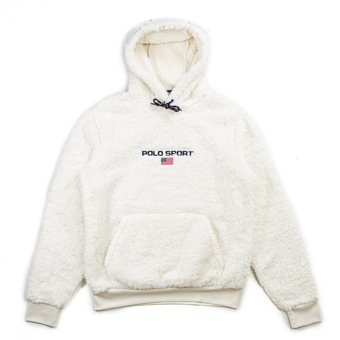 Polo Sport Teddy Fleece Hoodie (Antique White)