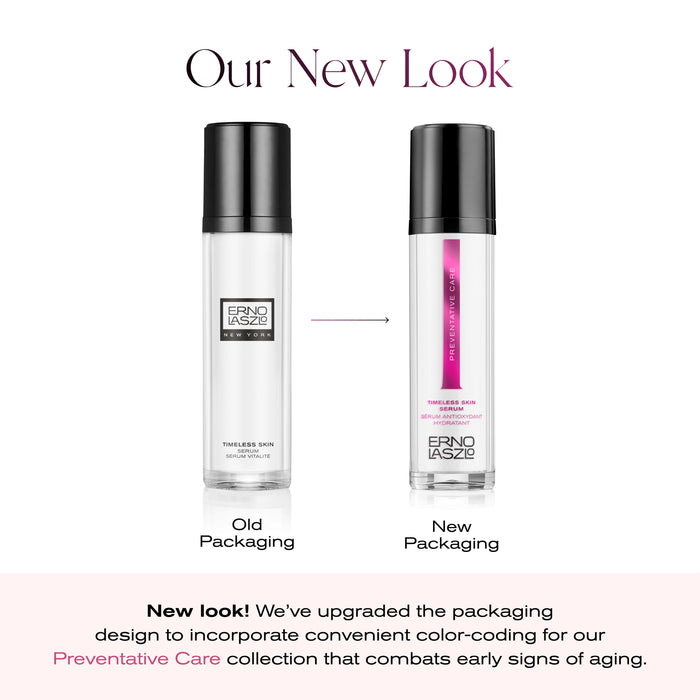 Our New Look
Old Packaging - New Packaging
New look! We've upgraded the packaging design to incorporate convenient color-coding for our Preventative Care collection that combats early signs of aging.
