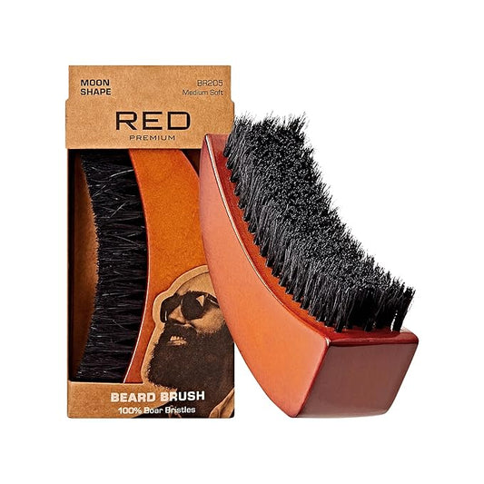 Red by Kiss Premium Beard Brush Moon Shape BR205