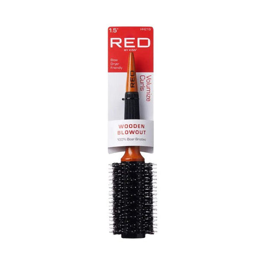 Red by Kiss Wooden Blowout Round Boar Brush 1.5in HH219