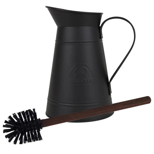 Redecker Metal Toilet Brush Set With Jug