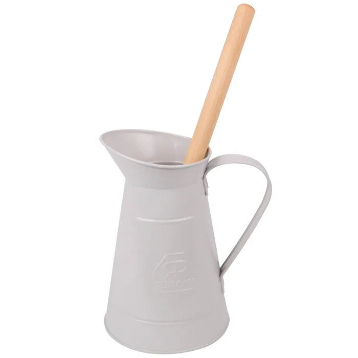 Redecker Metal Toilet Brush Set With Jug