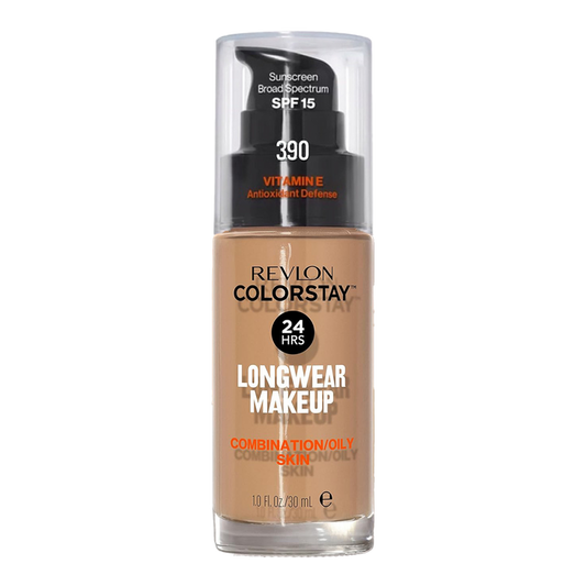 Revlon ColorStay Longwear Makeup Combination/Oily SPF15 30ml in shade 390 RICH MAPLE - matte, breathable foundation for up to 24H wear