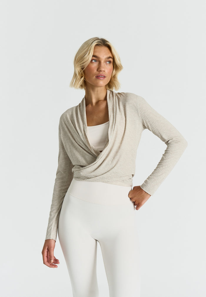 Ribbed Ballet Wrap Oatmeal