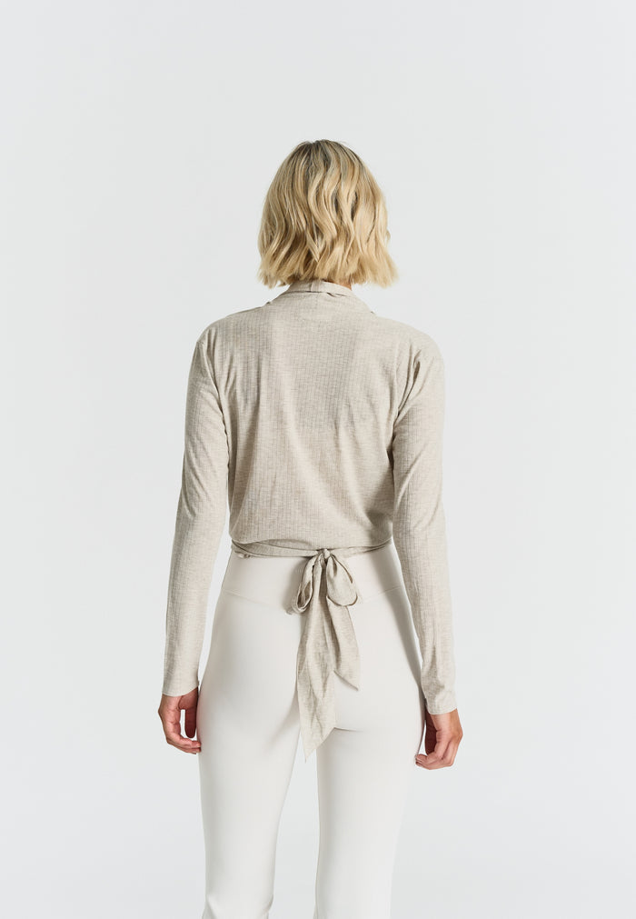 Ribbed Ballet Wrap Oatmeal