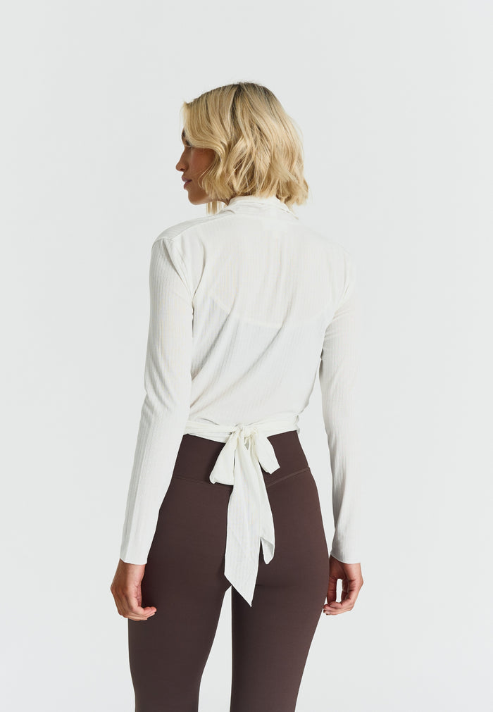 Ribbed Ballet Wrap Off White