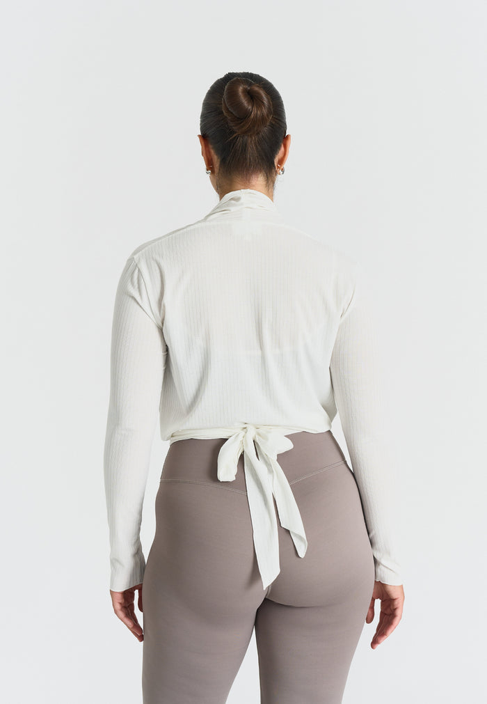 Ribbed Ballet Wrap Off White