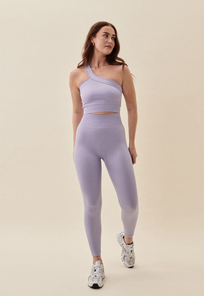 Ribbed Seamless Leggings - Lavender