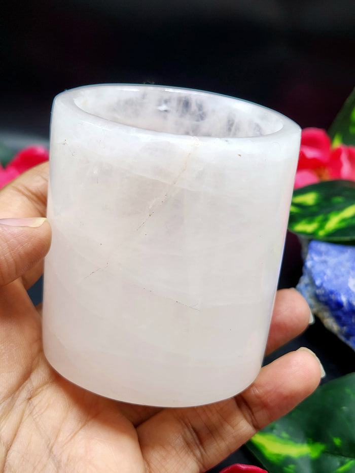 Rose Quartz crystal shot glass/goblet - ONLY 1 PIECE - Home Decor Gift - Shwasam