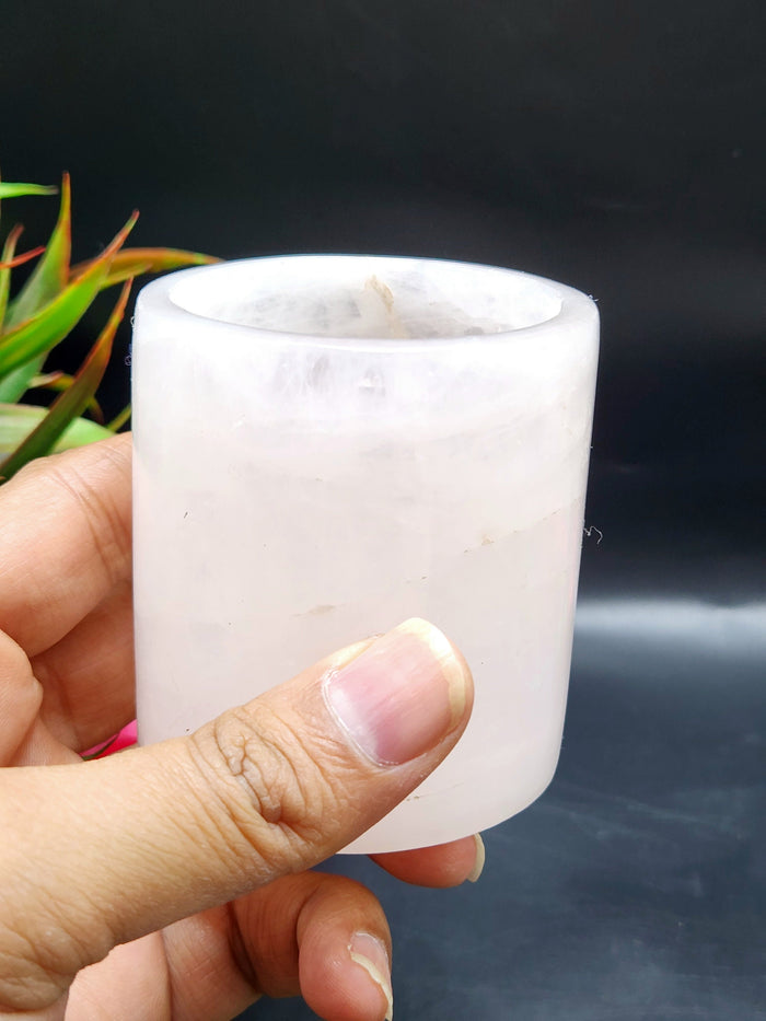 Rose Quartz crystal shot glass/goblet - ONLY 1 PIECE - Home Decor Gift - Shwasam