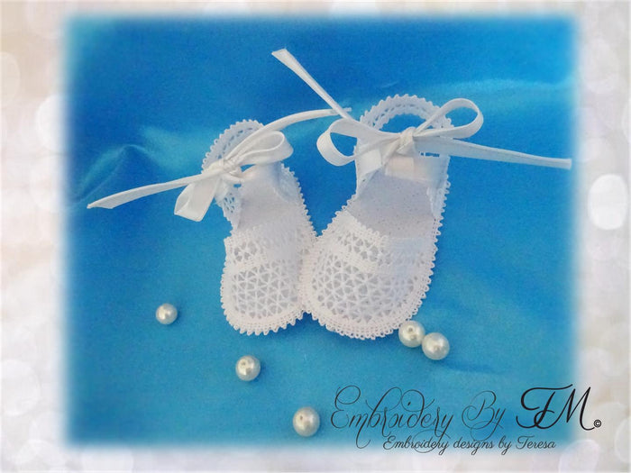 Sandals with satin ribbon No.21/4x4 hoop