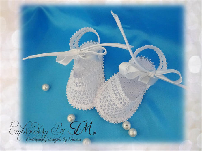 Sandals with satin ribbon No.21/4x4 hoop