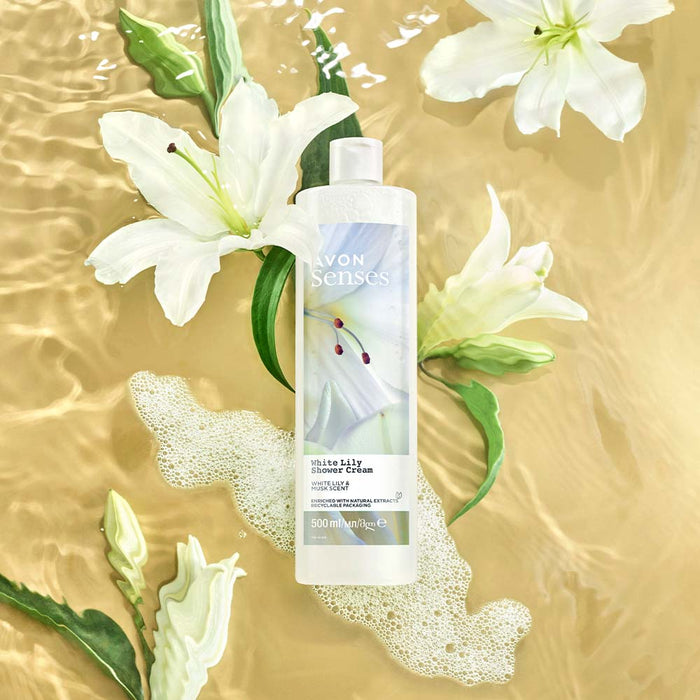 Senses White Lily Shower Cream: White Lily & Musk - 500ml