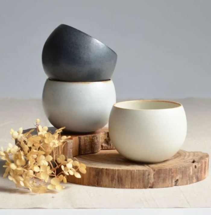 SHIKIKA - Korokoro Round Yunomi Cup - White