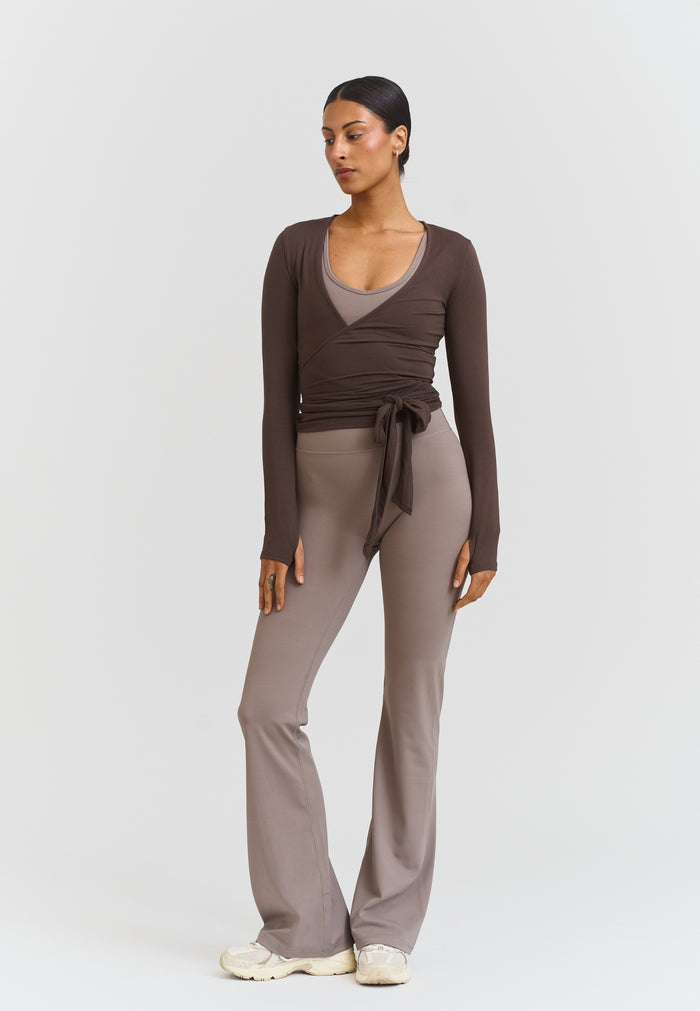 Soft Ballet Wrap Top Espresso