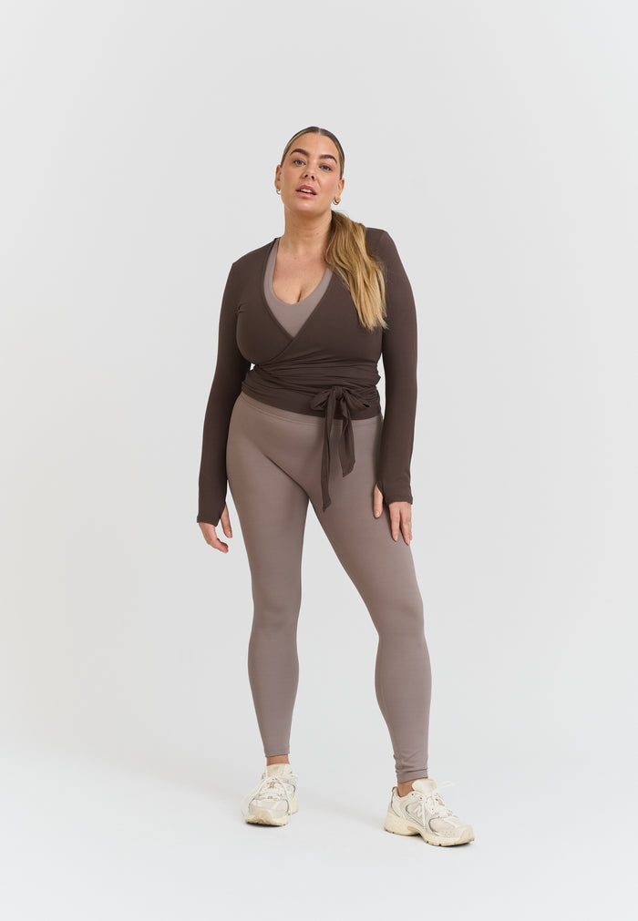 Soft Ballet Wrap Top Espresso