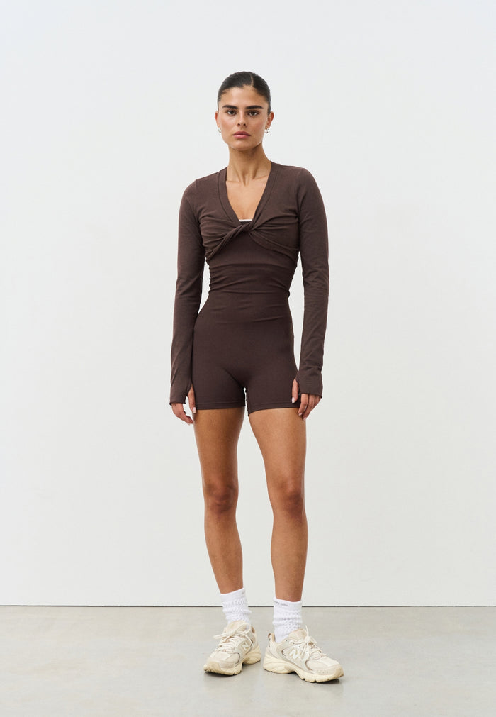 Soft Cotton Twist Top  - Espresso